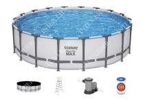 561FJ BestWay Каркасный бассейн круглый, 549х132см+фильтрнасос, лестница, тент