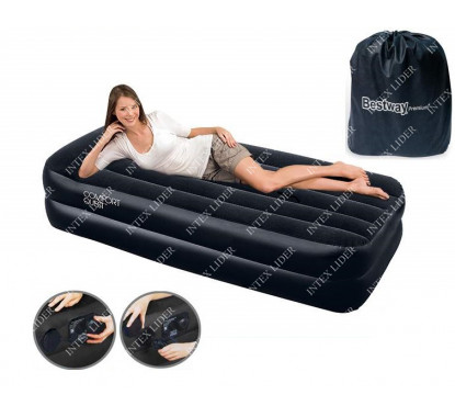 67401 Bestway Надувная кровать Premium+ Air Bed(Single) 191х97х46 см со встроенным насосом