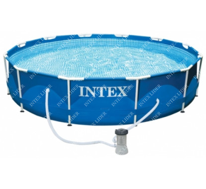 28202 Intex Каркасный бассейн круглый, 305х76см, фильтр-насос картр 1250 л/ч