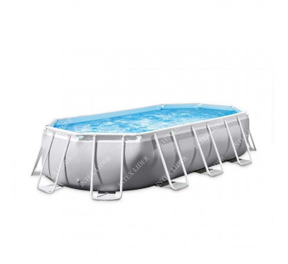 26798 Каркасный бассейн INTEX Prism Frame Pool Oval (овал) 6,10х3,05х1,22+фильтр-насос картр. 5678 л/ч