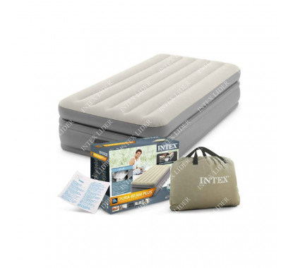 Intex 64162 Односпальная надувная кровать, 99х191х51см+встроенный насос