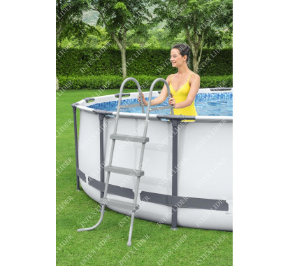 Bestway 56950 Бассейн каркасный Steel Pro MAX, 427 x 107 см, фильтр-насос, лестница, тент