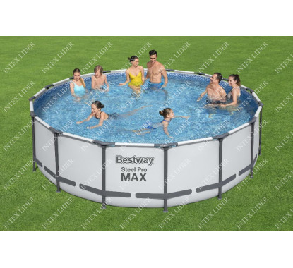 Круглый каркасный бассейн Bestway 488х122см+фильтр-насос, лестница, тент (5612Z)